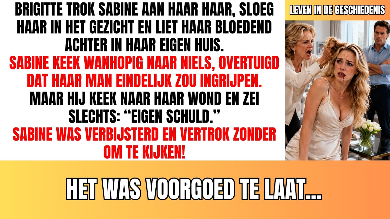“Eigen schuld. Had je mijn moeder maar niet moeten provoceren.” Dat zei mijn man Niels terwijl ik bloedde, nadat zijn moeder me bij mijn haar had gegrepen en me in ons eigen huis had geslagen. Hij...