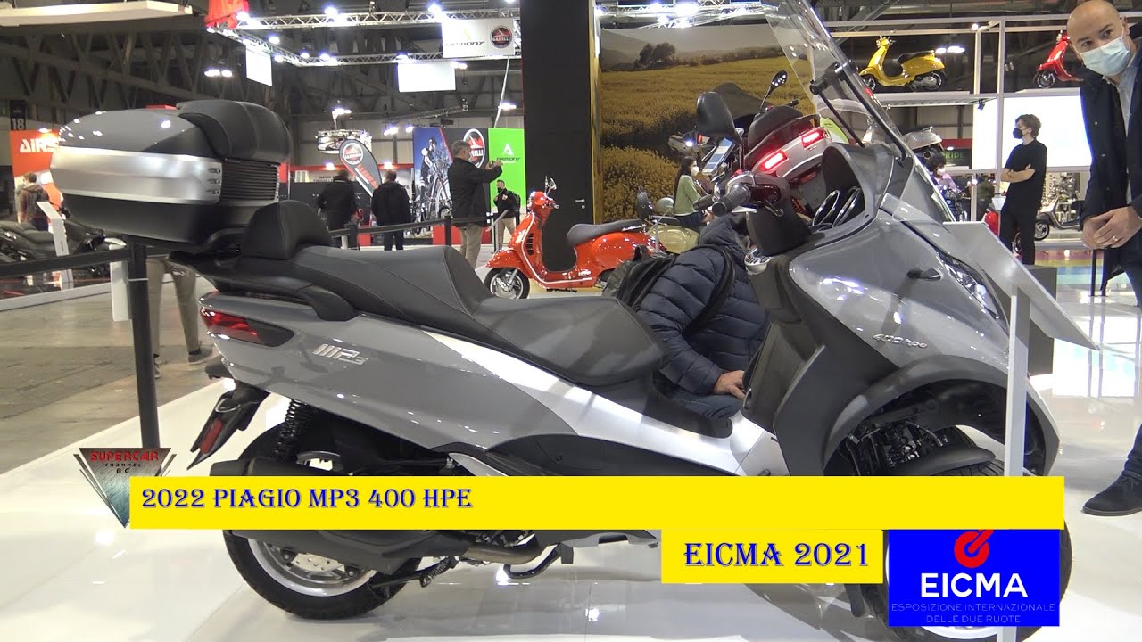 2022 Piaggio MP3 400 HPE Performance Edition Motorcycle Walkaround Eicma  2021 - YouTube