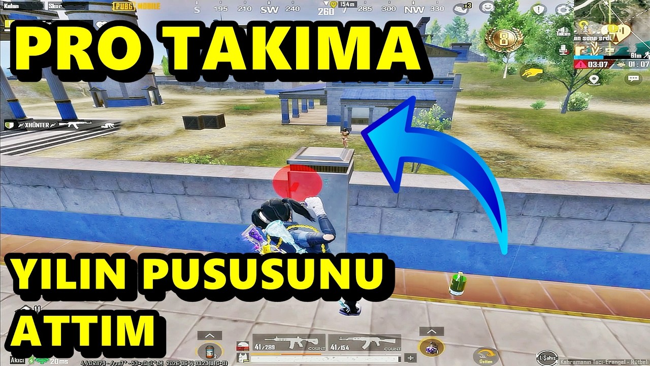 PRO TAKIMA DENK GELDİM ! YILIN PUSUSUNU ATTIM MÜTHİŞ MAÇ BATUR GAME SOLO SQUAD PUBG MOBİLE