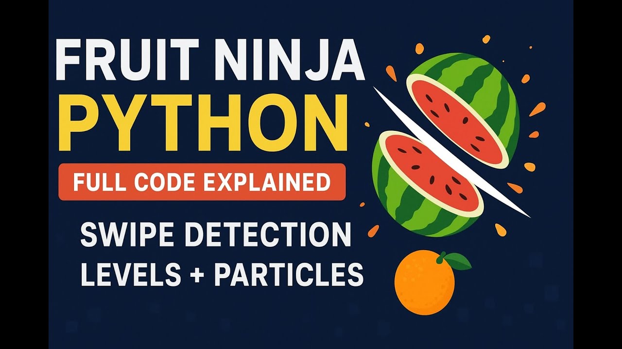 Create Fruit Ninja Game in Python with Pygame | Python game project for ...
