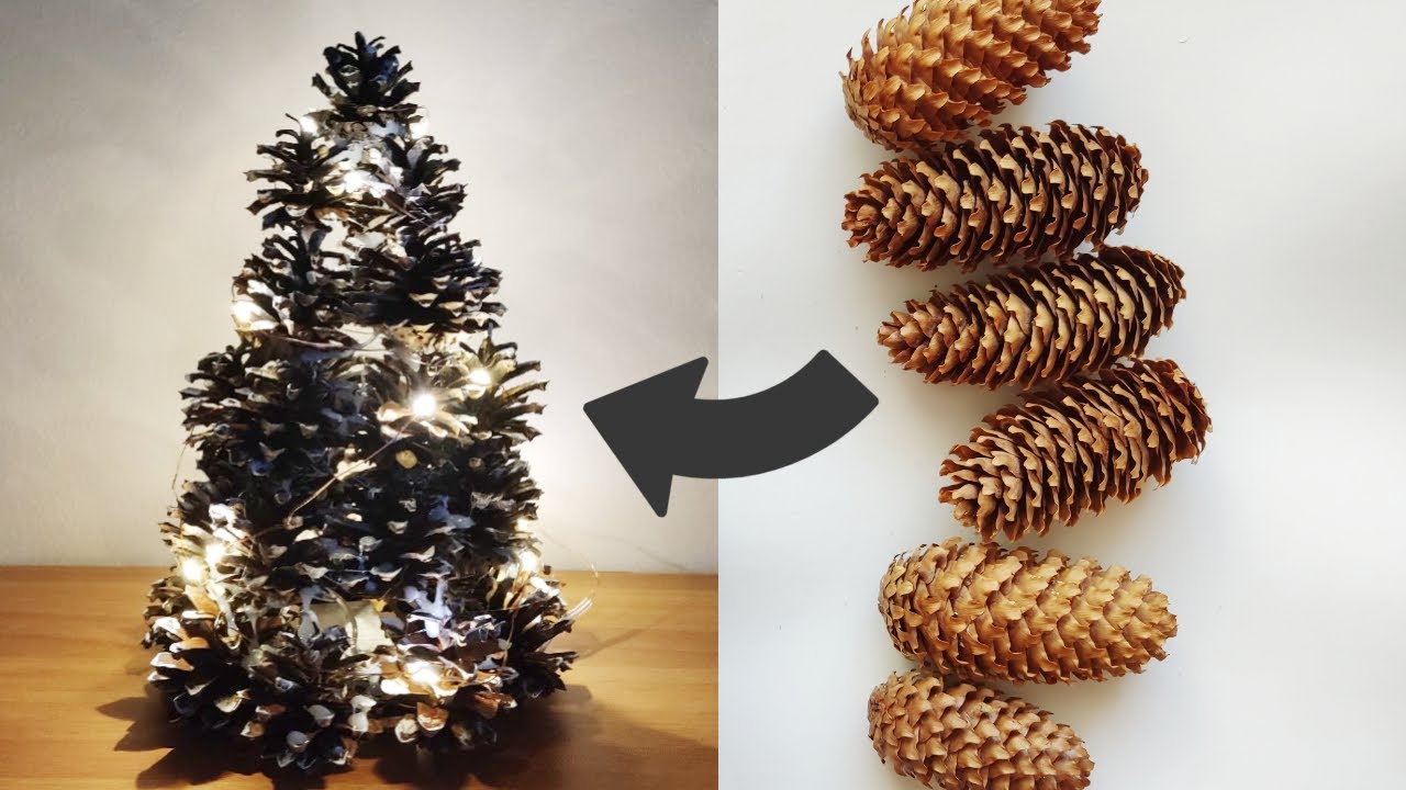 Wiring pine cones to make Christmas decorations