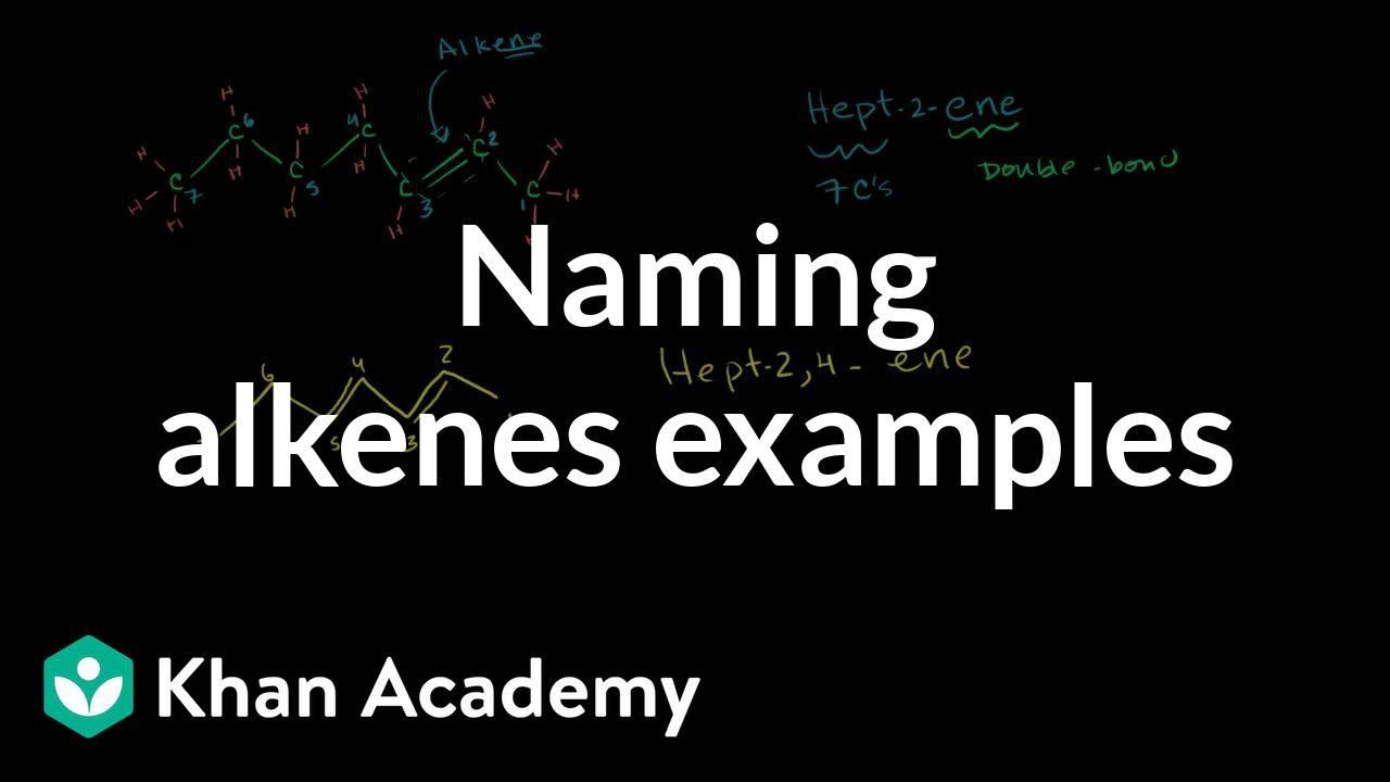 ⁣Naming alkenes examples | Alkenes and Alkynes | Organic chemistry | Khan Academy
