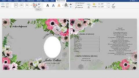 Funeral Template using Microsoft Word 2016 on Apple Mac Computer