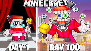 I Survived 100 Days as CAINE in HARDCORE Minecraft!