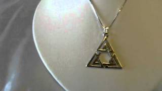 Sterling Silver Star of David in Triangle - Jewish Jewelry 1887.AVI