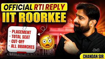 IIT Roorkee Placement Data 2023, 2024, 2025 | Total seat | Cut - Off | Official RTI Reply