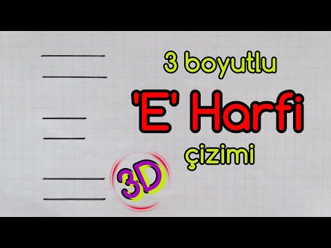 3 Boyutlu 'E' Harfi Çizimi // How to Draw 3D Letter 'E'?