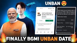 FINALLY BGMI UNBAN GOOD NEWS 😍 BGMI UNBAN DATE REVEAL | BGMI UNBAN IN INDIA | BGMI UNBAN NEWS TODAY