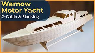 Planking a Warnow Motor Yacht RC model boat hull #RC #DIY #boat