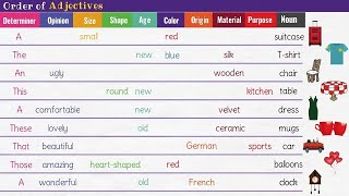 How to Put Adjectives in the Correct Order | Order of Adjectives in English Grammar