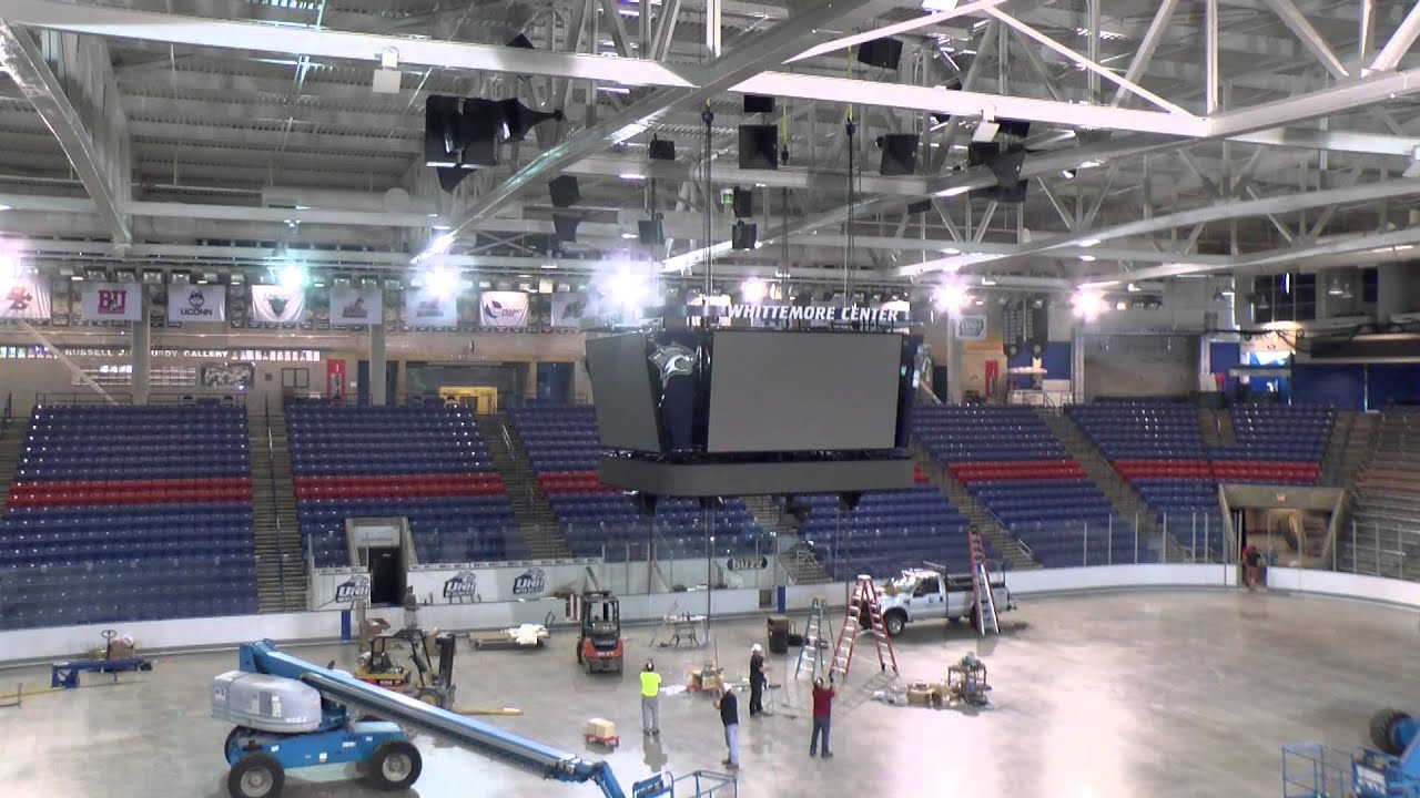 Whittemore Center Video Board being Raised YouTube