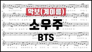 [율다우 리코더 악보 156] BTS 방탄소년단 - 소우주 (Mikrokosmos) 플룻 오카리나 바이올린 클라리넷 리코더 하모니카 악보