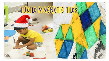 This is how a turtle is made with magnetic tiles toy 🐢🤩