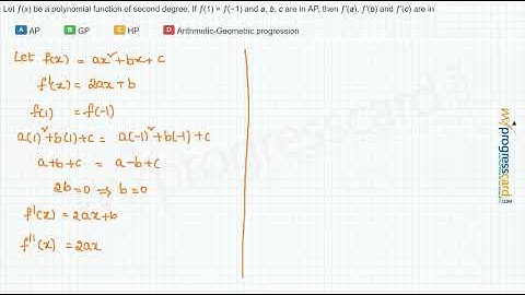 Let ƒ(x) be a polynomial function of second degree.