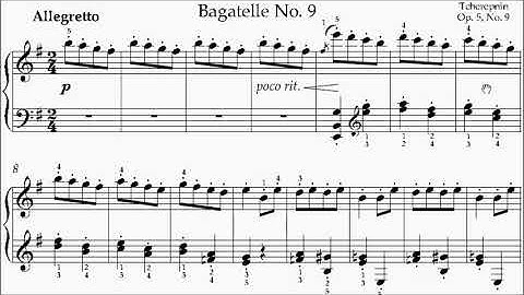 LCM Piano 2021-2024 Grade 6 List A3 Tcherepnin Bagatelle Op.5 No.9 Sheet Music