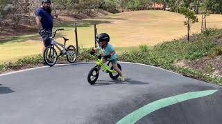 Giant Pre - 2yr Toddler learning to ride balance bike inc POV footage