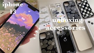 iphone 13 unboxing cute accessories & tryon   shopee haul | aesthetic