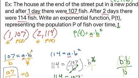 Find the equation of an exponential function from a word problem