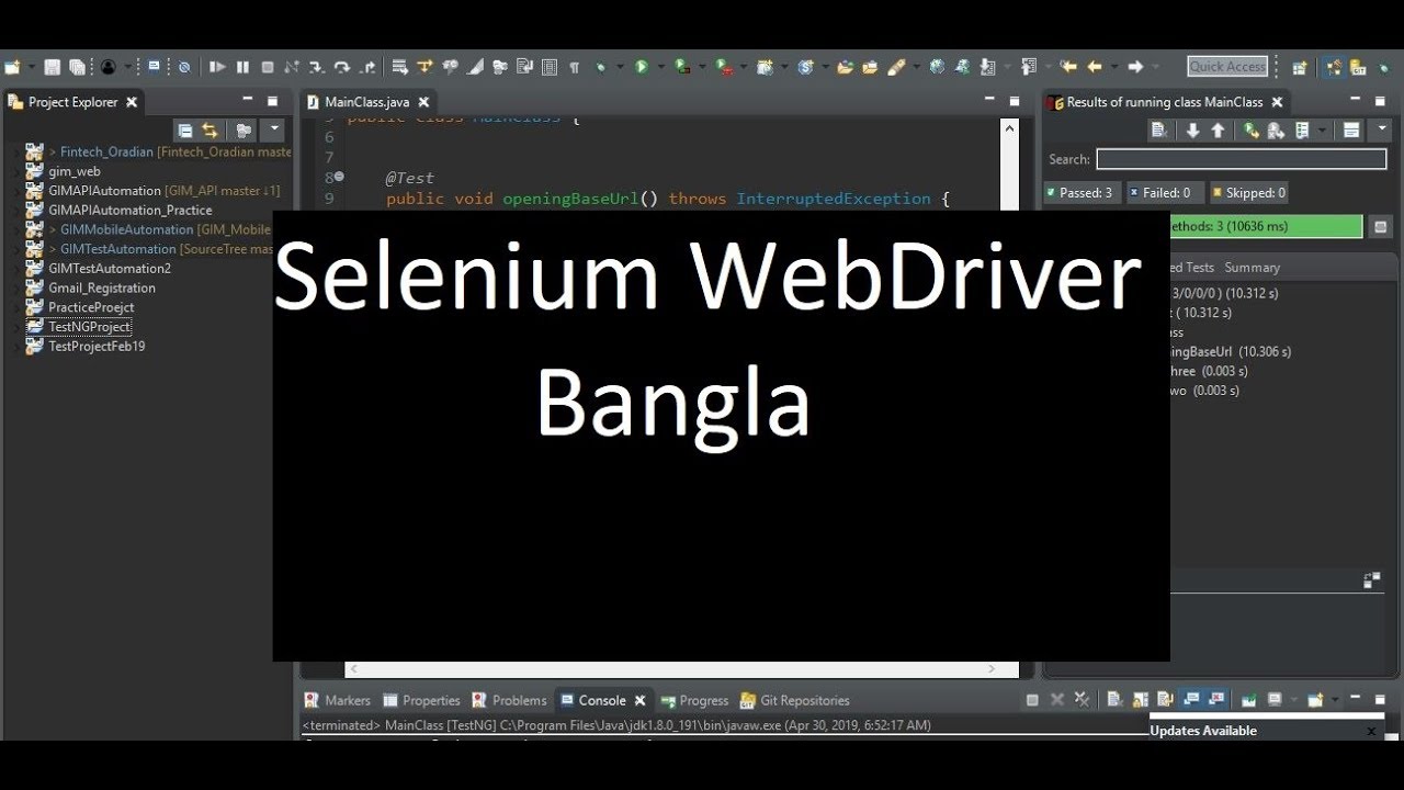 Bangla software testing Selenium download and project setup for