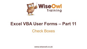 Excel VBA Forms Part 11 - Check Boxes