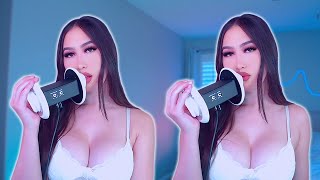 ASMR Ear licks, kisses and rubbing sounds