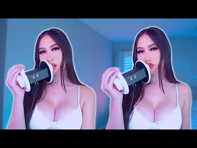 ASMR Ear licks, kisses and rubbing sounds