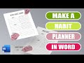 How to make a WEEKLY HABIT PLANNER in word | EASY TUTORIAL