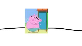 'daddy pig is wearing his swimming costume'