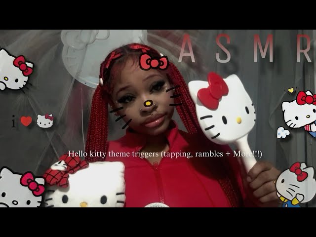 🎀 ASMR 🎀 - For People Who Love Hello Kitty ( tapping, scratching + Playing w/ Braids) 🫧