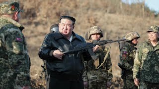 Kim Jong Un Inspects People's Army Training Base in Western Area
