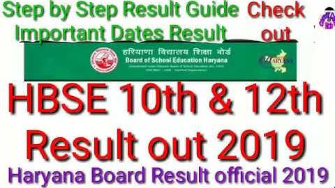 HBSE 10th & 12th Result 2019 (Haryana Board 12th 10th Result Date and step by step Result) by ccnch