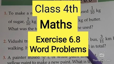CBSE // Class 4th // Maths // Exercise 6.8 Word Problems
