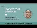 Archana's Experience | 21-Day Online Meditation Program #dviz