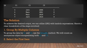 How to Use LINQ and Lambda Expressions to Group Data by Multiple Columns in C#
