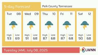 Weather in Polk County Tennessee - Tuesday, Jul 08, 2025