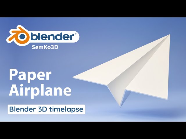 Blender3D Modeling - Create Paper Airplane - Blender Tutorial