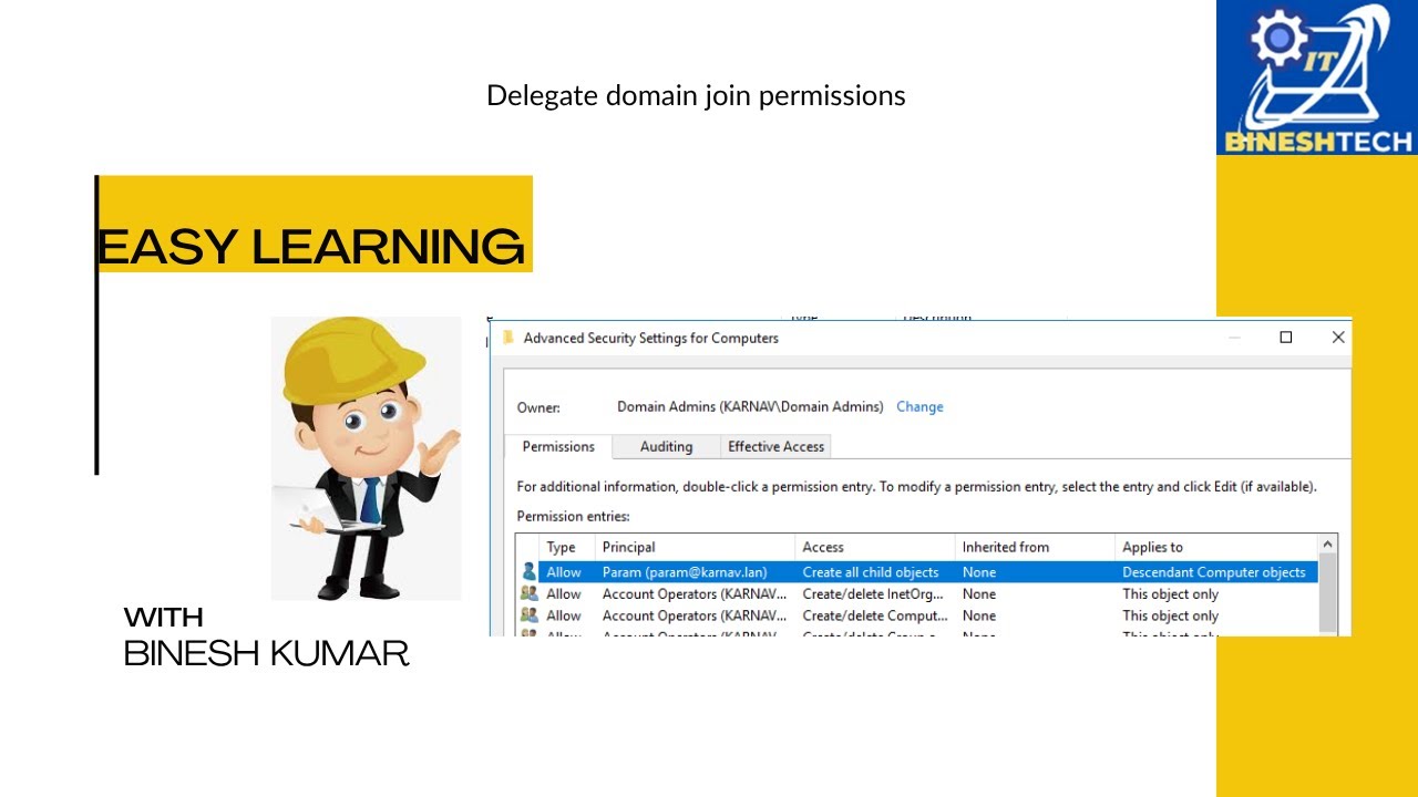 Delegate domain join permissions
