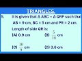 5. It is given that Δ ABC~Δ QRP such that AB = 9 cm, BC = 5 cm and PR = 2 cm. Length of side QR is: