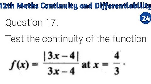 Continuity and Differentiability | RBSE 12th maths| Miscellaneous Exercise-6 | Q.17