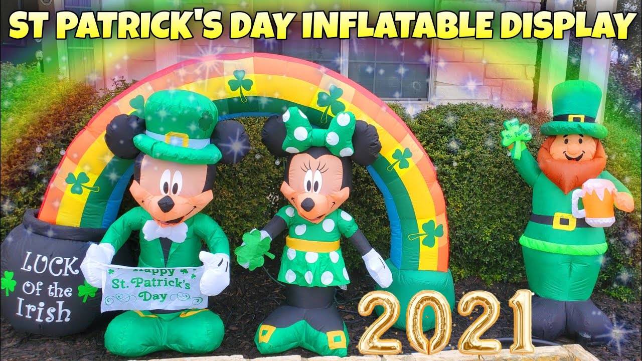 Our Mickey Mouse Blow Up broke! St. Patricks Day INFLATABLE Display