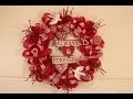 Valentines Day Deco Mesh Wreath 