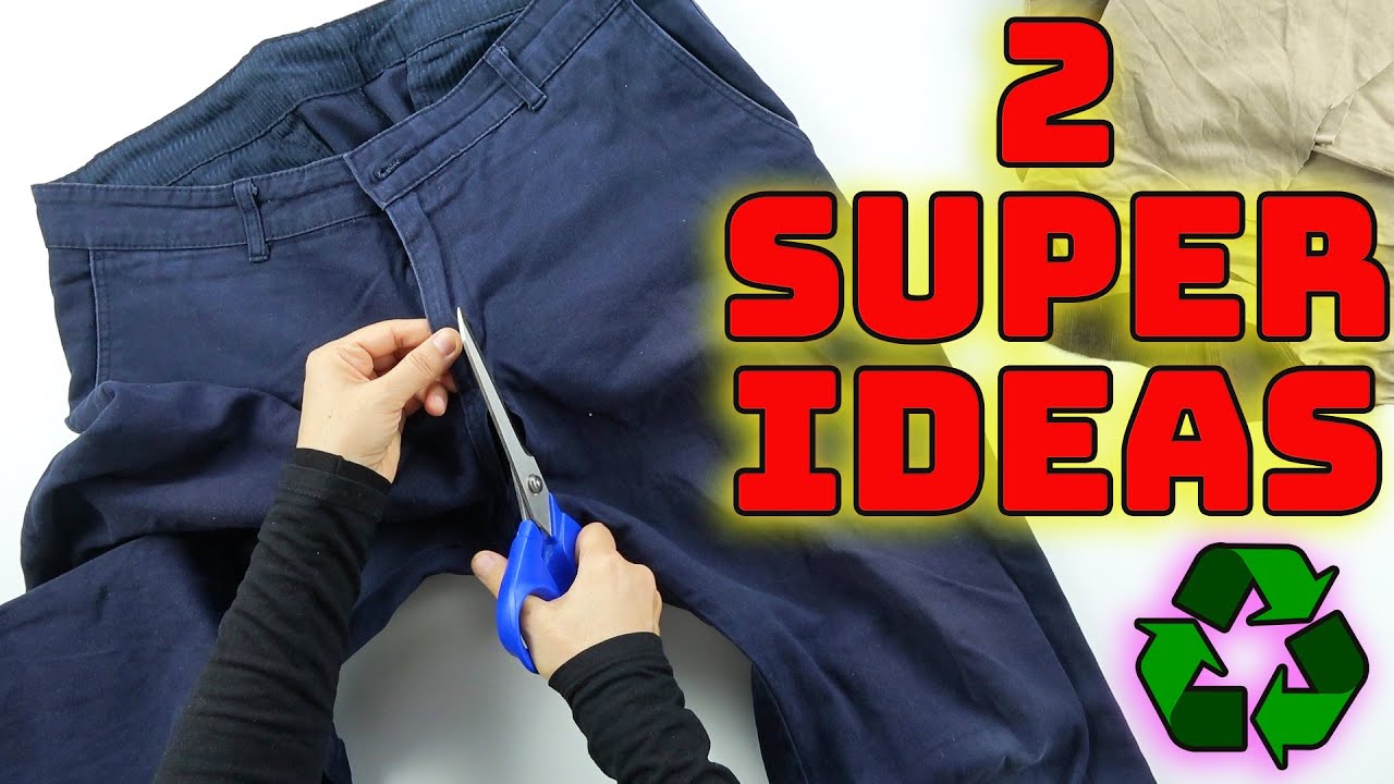 RECYCLING IDEAS FROM OLD PANTS AND JEANS  How can we evaluate old pants   2 Great DIY Ideas  YouTube