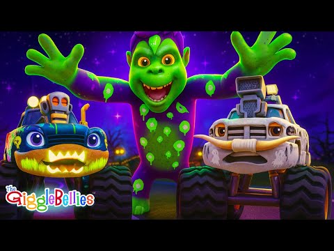 Spooky Monster Trucks | Haunted Forest | Nursery Rhymes - GiggleBellies