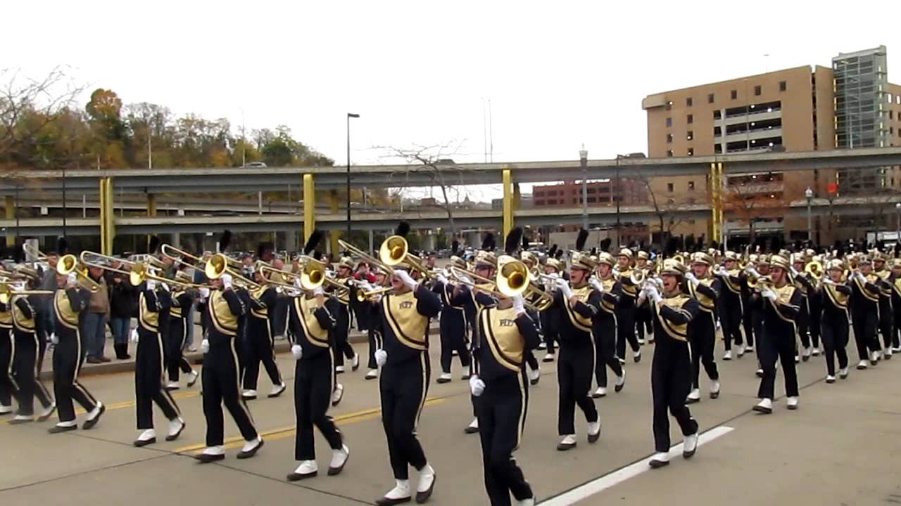 Pitt Band March to Victory Parade YouTube