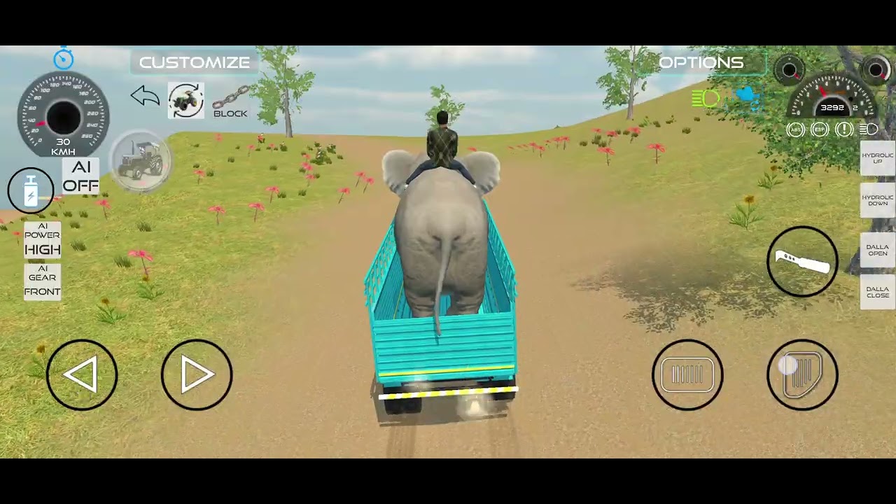 Indian vehicles simulator 3d gameplay elephant 🐘 loding 