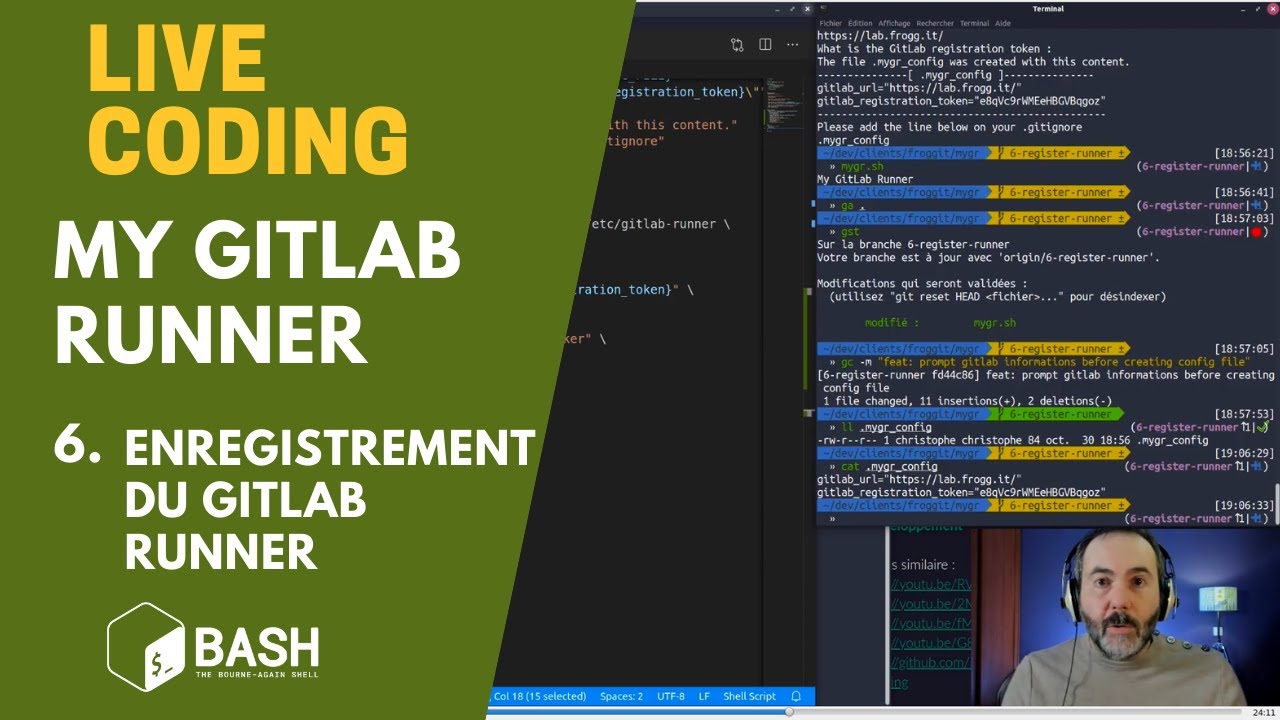 💻 6. Enregistrement du GitLab runner | Live Coding | Bash | My GitLab ...