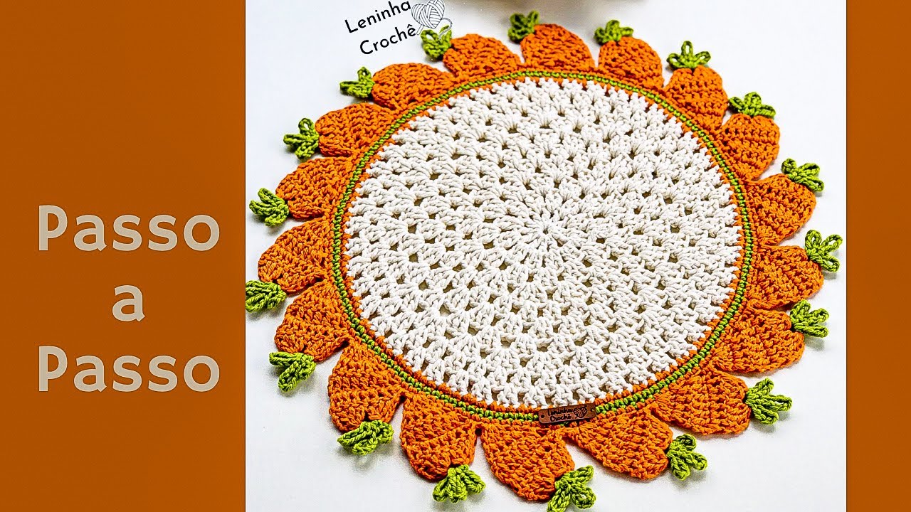 Sousplat de Crochê Cenourinha 🥕 #croche #crochet