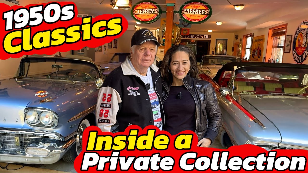 Экскурсия по частному гаражу, наполненному забытыми классическими автомобилями 50-х годов.