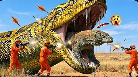 Brave  Heroes Save Greedy Giant  Monitor Lizard from Dangerous Giant Phython   🐍 