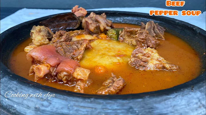 HOW TO MAKE GHANAIAN 🇬🇭 BEEF PEPPER SOUP & FUFU | MOUTHWATERING COW MEAT LIGHT SOUP RECIPE
